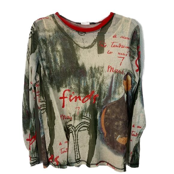 Alain Weiz Abstract Long Sleeve Blouse. Women's - Picture 1 of 8